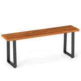 Set of 1 Wood Patio Bench 47.5" Long Dining Bench for Entryway Poolside