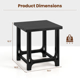 Set of 2 18 Inch Outdoor Adirondack Side Table with Slatted Surface