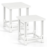 Set of 2 18 Inch Outdoor Adirondack Side Table with Slatted Surface