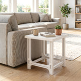 Set of 2 18 Inch Outdoor Adirondack Side Table with Slatted Surface