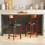 Set of 2 29 Inch Modern Armless Upholstered Cushioned Seat Island Dining Chairs for Kitchen
