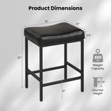 Set of 2 25 Inch Counter Height Bar Chairs for Kitchen Island