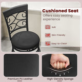 2 Pieces 30 Inch 360 Degree Swivel Bar Stools with Leather Padded Seat