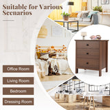 3-Drawer Nightstand with Wooden Finish for Bedroom-Brown
