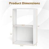 Set of 2 3-Tier Bookshelf with Open Storage Compartment and Freestanding Display Shelf