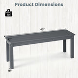 Set of 2 45" Outdoor HDPE Bench with 660 lbs Capacity with Slatted Seat for Patio
