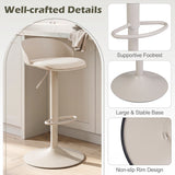Set of 2 Adjustable Swivel Bar Stools w/ Back & Footrest 330 LBS for Dining