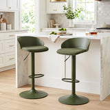 Set of 2 Adjustable Swivel Bar Stools w/ Back & Footrest 330 LBS for Dining