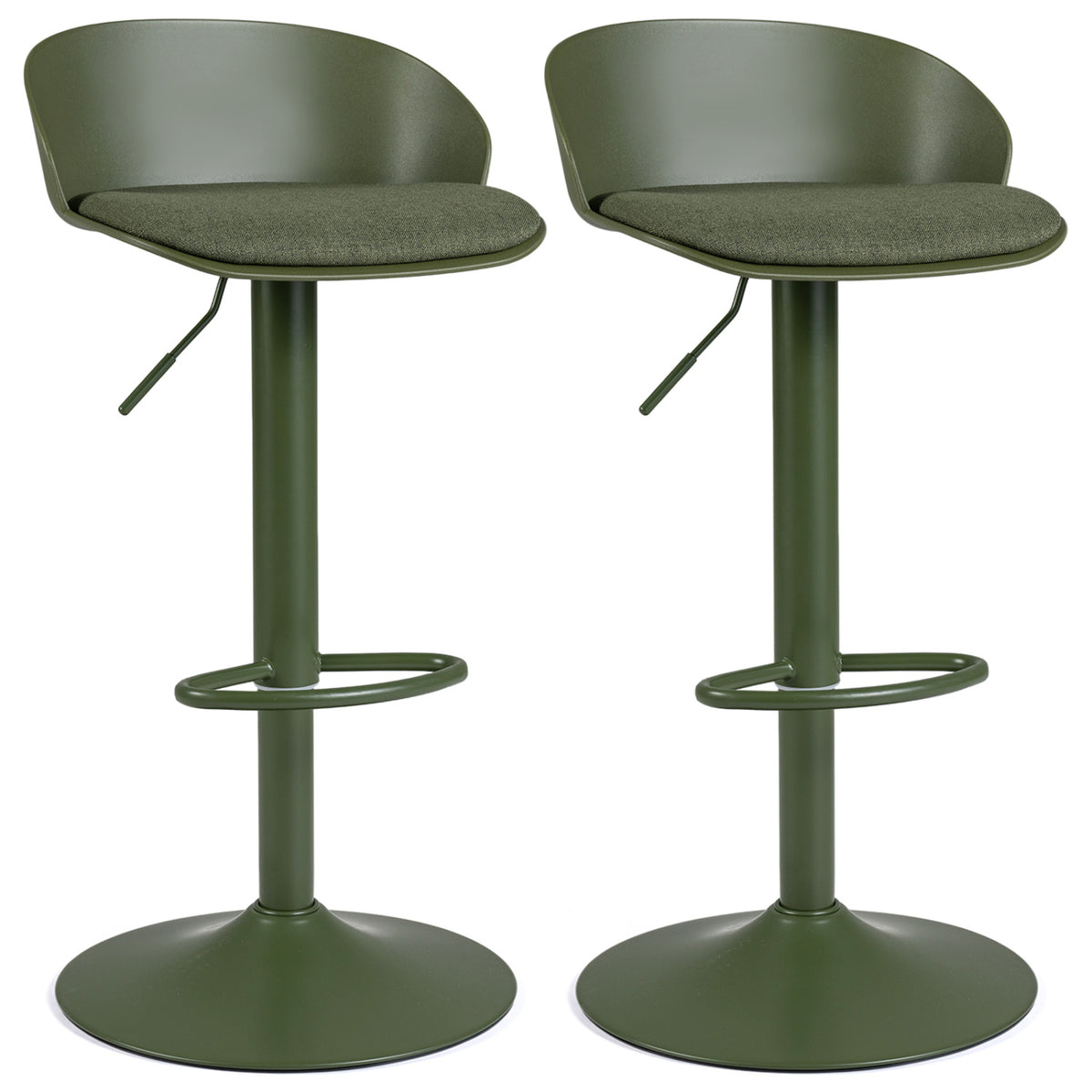 Set of 2 Adjustable Swivel Bar Stools w/ Back & Footrest 330 LBS for Dining