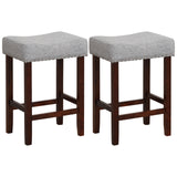 Set of 2 24 Inch Bar Stool with Curved Seat Cushions
