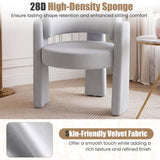 Set of 2 Comfy Upholstered Armchair Modern Velvet Barrel Accent Chair-Gray