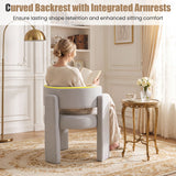 Set of 2 Comfy Upholstered Armchair Modern Velvet Barrel Accent Chair-Gray
