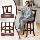 Set of 2 Counter Height Swivel Barstools with High Backs and Footrests