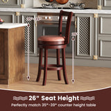 Set of 2 Counter Height Swivel Barstools with High Backs and Footrests