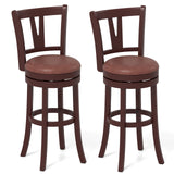 Set of 2 Counter Height Swivel Barstools with High Backs and Footrests