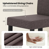 Set of 2 Dining Chair Mid-Century Modern Fabric Upholstered Parson Chairs