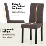 Set of 2 Dining Chair Mid-Century Modern Fabric Upholstered Parson Chairs