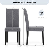 Set of 2 Dining Chair Mid-Century Modern Fabric Upholstered Parson Chairs