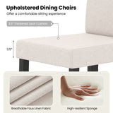 Set of 2 Dining Chair Mid-Century Modern Fabric Upholstered Parson Chairs