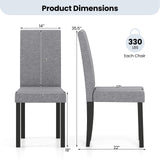 Set of 2 Dining Chair Mid-Century Modern Fabric Upholstered Parson Chairs