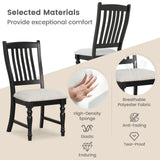 Set of 2 Dining Chairs Kitchen Side Chair with Solid Wood Legs