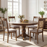 Set of 2 Dining Chair Fabric/Faux Leather Upholstered with Padded Seat