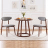 Set of 2 Fabric Upholstered Dining Chairs with Curved Backs