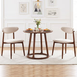 Set of 2 Fabric Upholstered Dining Chairs with Curved Backs