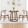 Set of 2 Fabric Upholstered Dining Chairs with Curved Backs