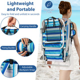 Set of 1 Folding Beach Chair for Adults with 4-Position Adjustable Backrest