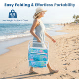 Set of 2 Folding Beach Chairs with Sponge Padded Seat for Camping