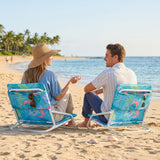 Set of 2 Folding Beach Chairs with Sponge Padded Seat for Camping