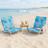 Set of 2 Folding Beach Chairs with Sponge Padded Seat for Camping