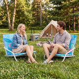 Set of 2 Folding Beach Chairs with Sponge Padded Seat for Camping