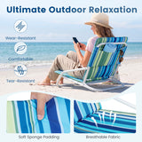 Set of 2 Folding Beach Chairs with Sponge Padded Seat for Camping