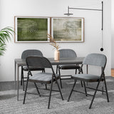 4 Pieces Fabric Upholstered Padded Seat Folding Chairs Seet