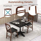 Set of 2 Folding Dining Chairs with 400 LBS Capacity-Brown