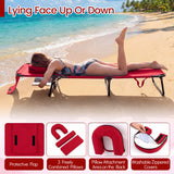 Set of 2 Folding Face Down Tanning Chair with Face Hole 3 Removable Pillows