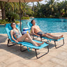 Set of 2 Folding Face Down Tanning Chair with Face Hole 3 Removable Pillows