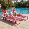 Set of 2 Folding Face Down Tanning Chair with Face Hole 3 Removable Pillows