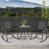 Folding Rocking Chair with Breathable Seat Fabric Set of 2