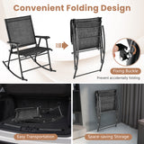 Folding Rocking Chair with Breathable Seat Fabric Set of 2