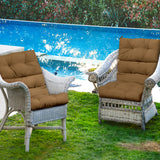 Set of 2 High Back Chair Cushion with Adjustable Height