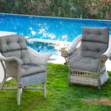 Set of 2 High Back Chair Cushion with Adjustable Height
