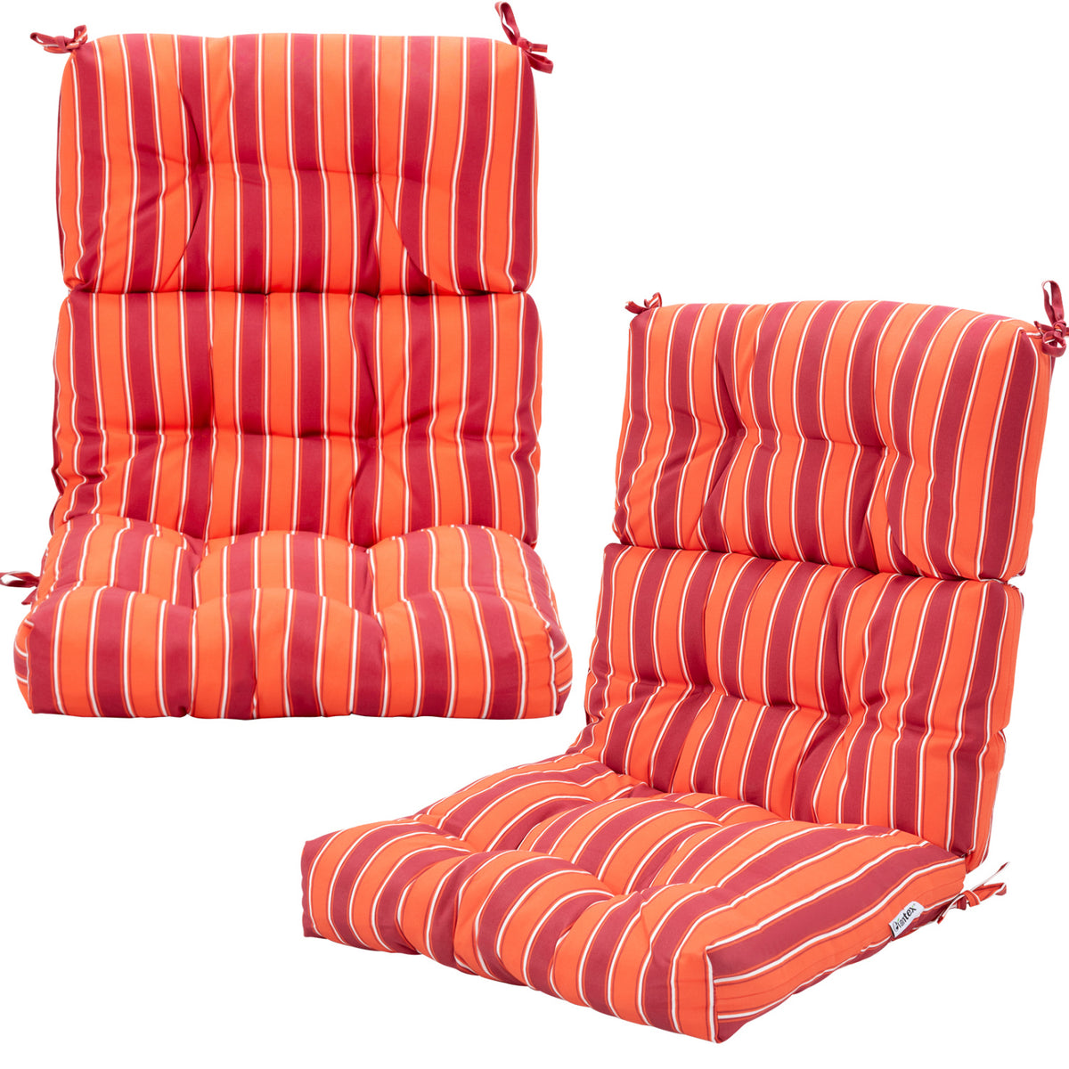 Set of 2 High Back Chair Cushion with Adjustable Height