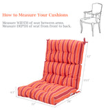 Set of 2 High Back Chair Cushion with Adjustable Height