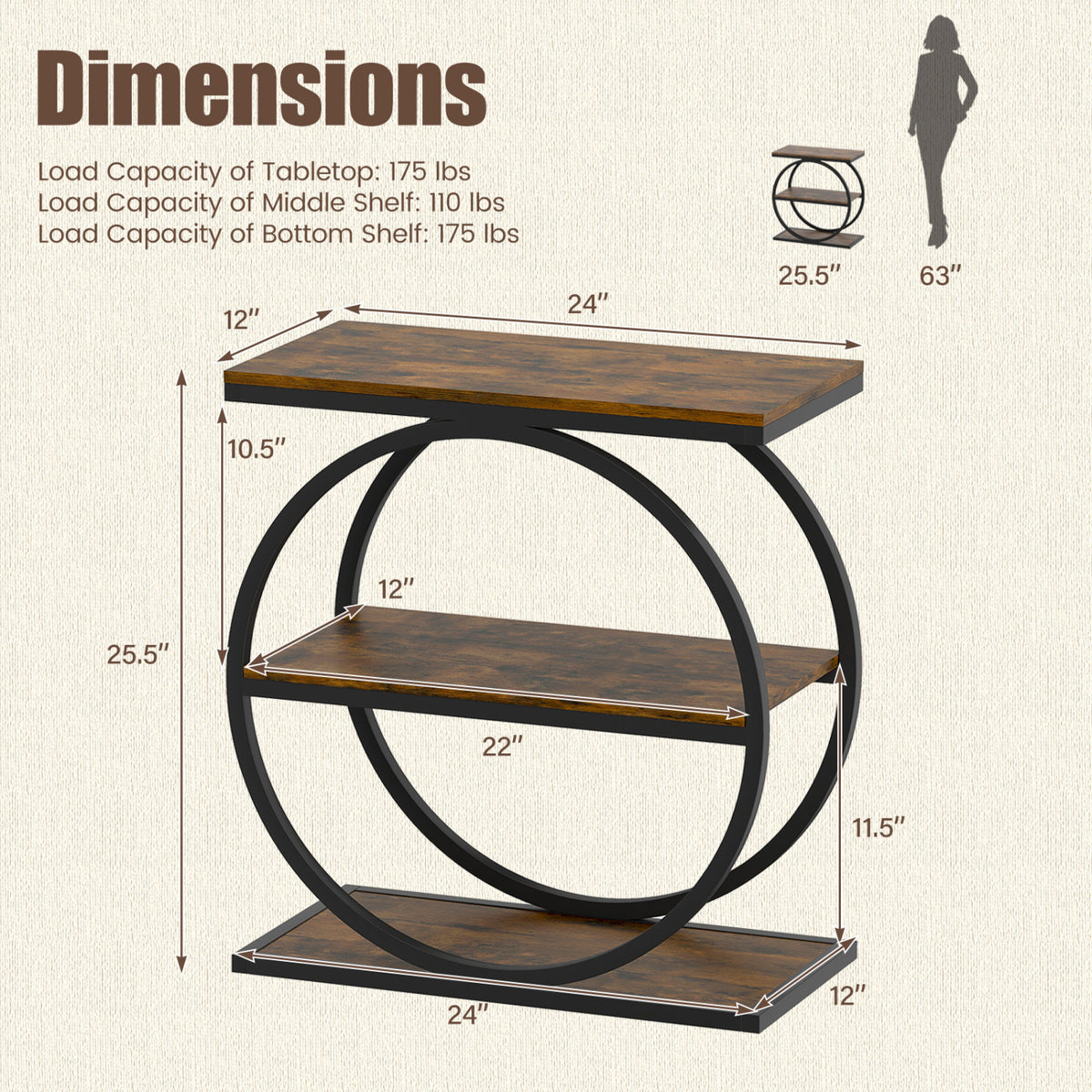 Set of 2 Industrial Faux Marble Side Table with Metal Frame for Small Spaces