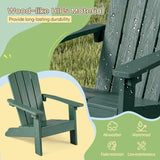 Set of 2 Kid's Adirondack Chair with with High Backrest and Armrests