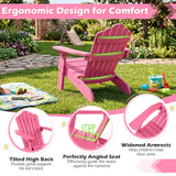 Set of 2 Kids Adirondack Chairs All-weather Outdoor Chairs for Children with Tilted High Backrest