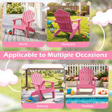 Set of 2 Kids Adirondack Chairs All-weather Outdoor Chairs for Children with Tilted High Backrest
